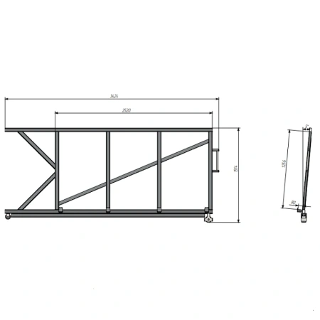 Стеллаж для вертикального хранения листового металла 2,5х1,25_1т_6к от компании Абсолют